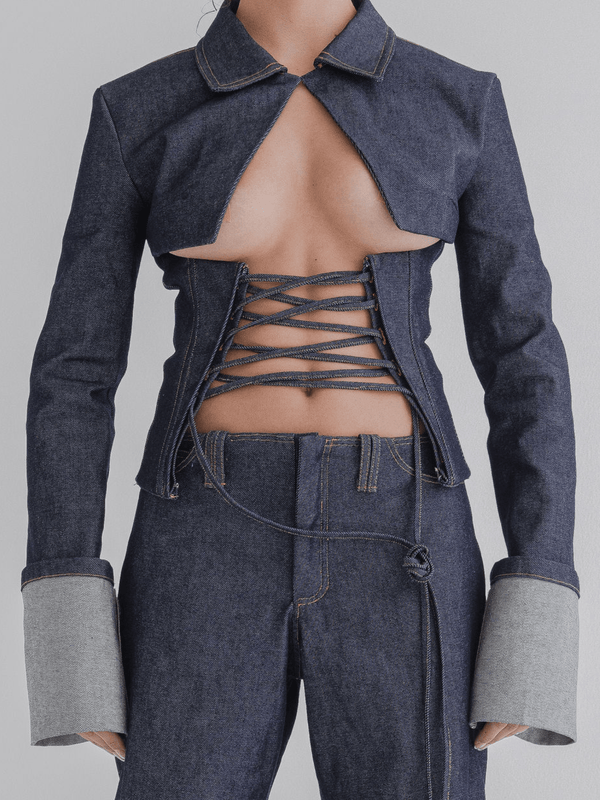AC Reversed Denim Corset Jacket