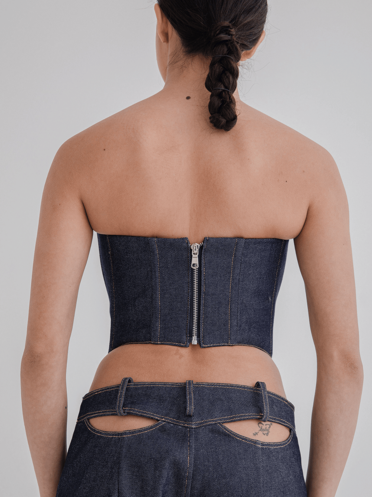 AC Reversed Denim Corset Top