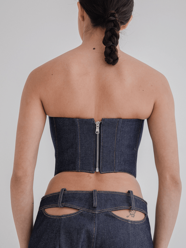 AC Reversed Denim Corset Top