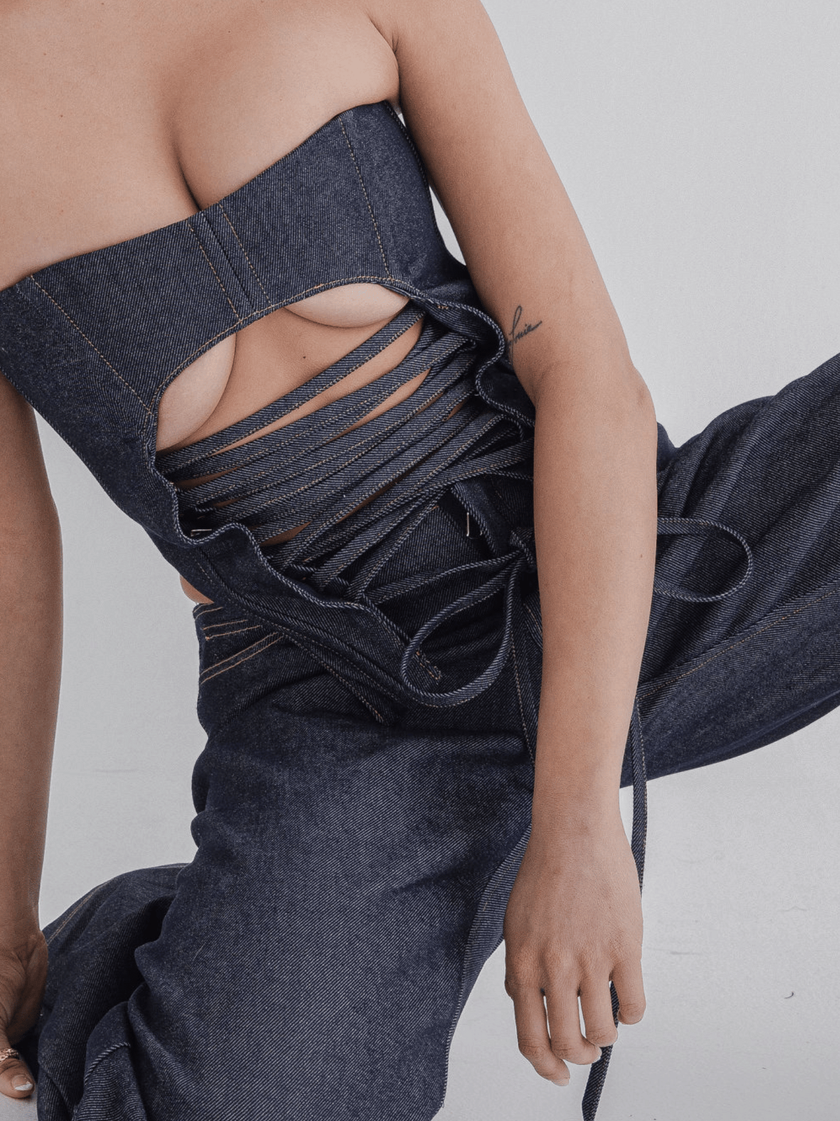 AC Reversed Denim Corset Top