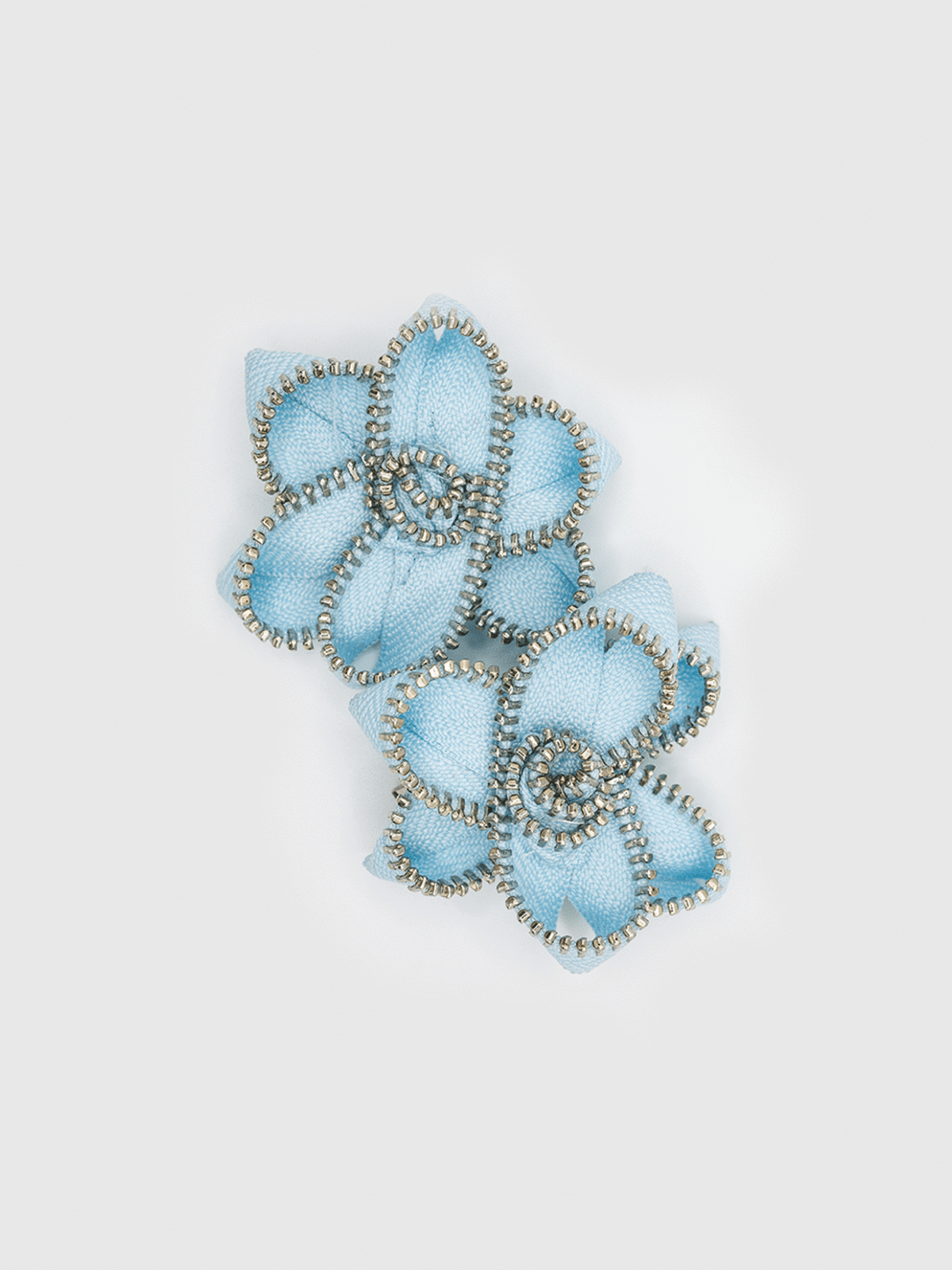 AC Zipper Floral Barrette [2]