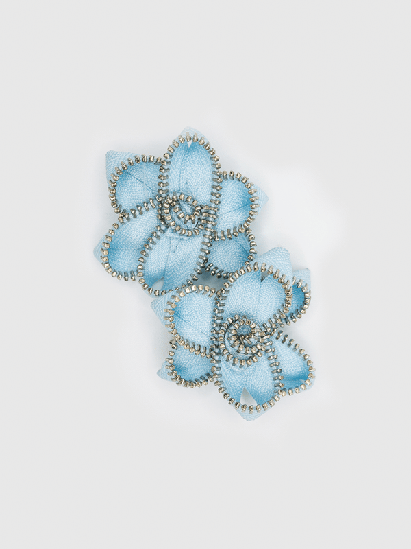 AC Zipper Floral Barrette [2]