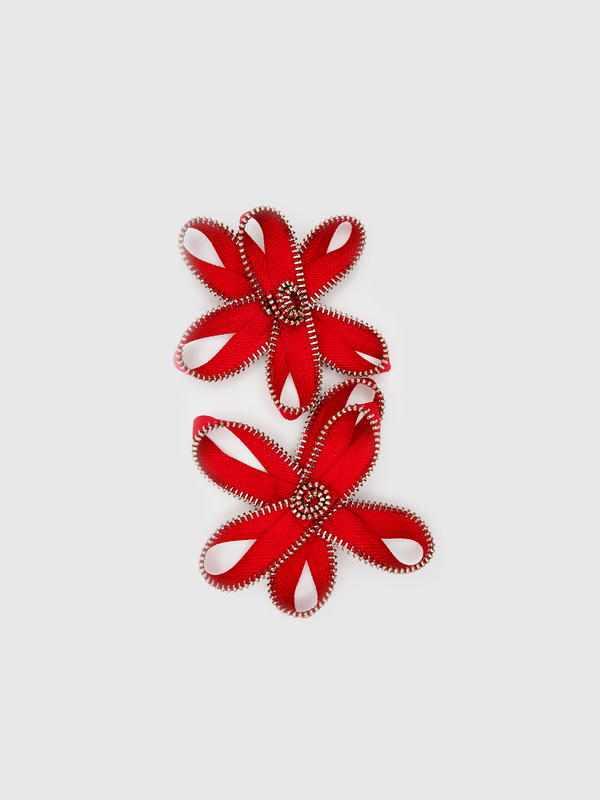 AC Zipper Floral Barrette [2]