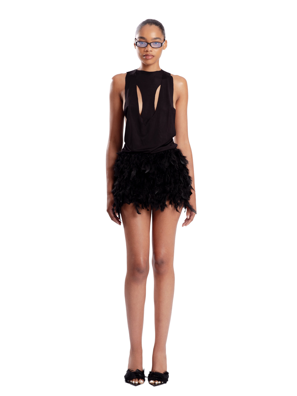 AC DBL Feather Mini Skirt