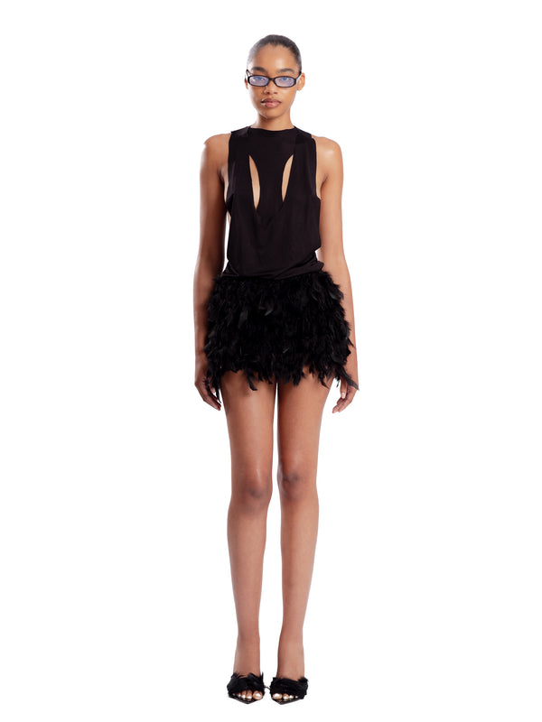 AC DBL Feather Mini Skirt