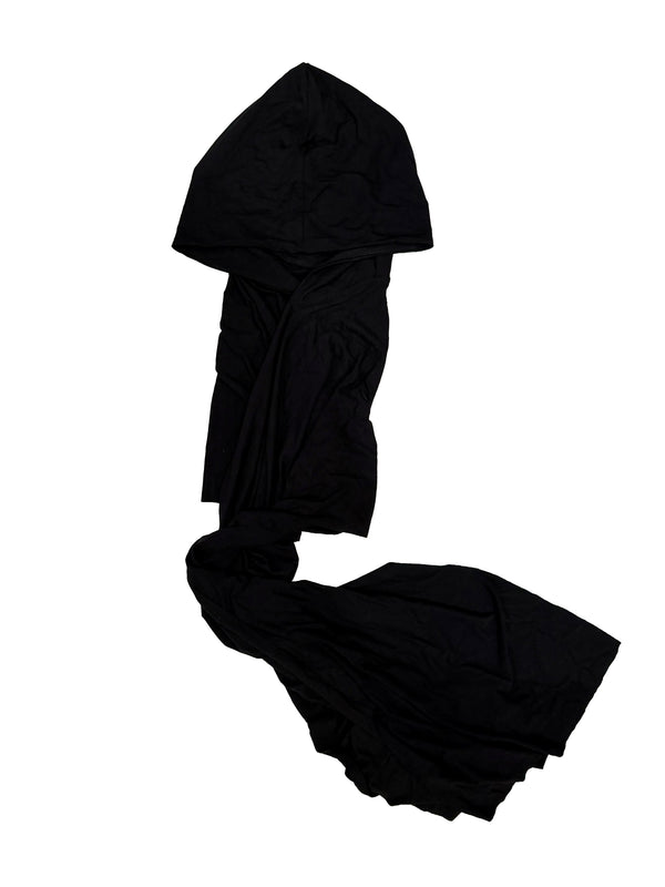 AC BLK Draped Hoodie Scarf Top