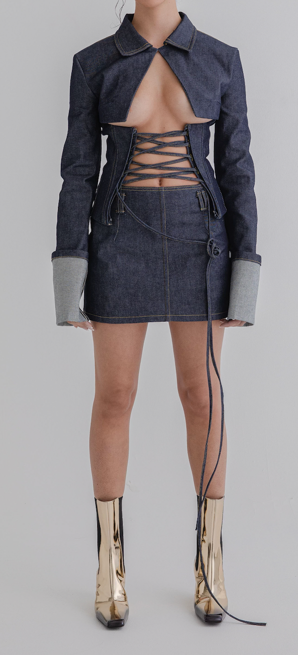 AC Reverse Denim Corset Jacket