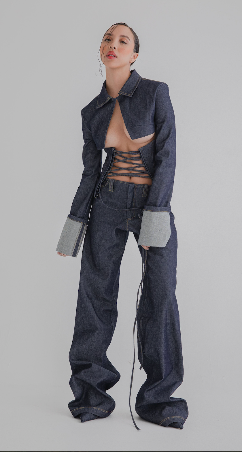 AC Reverse Denim Corset Jacket