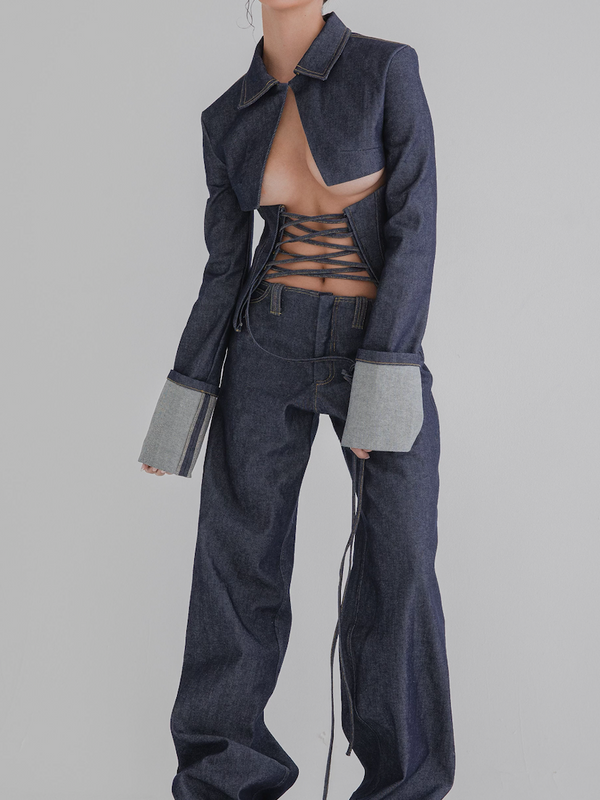 AC Reverse Denim Corset Jacket